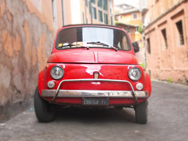 Red Fiat 500 in Florence