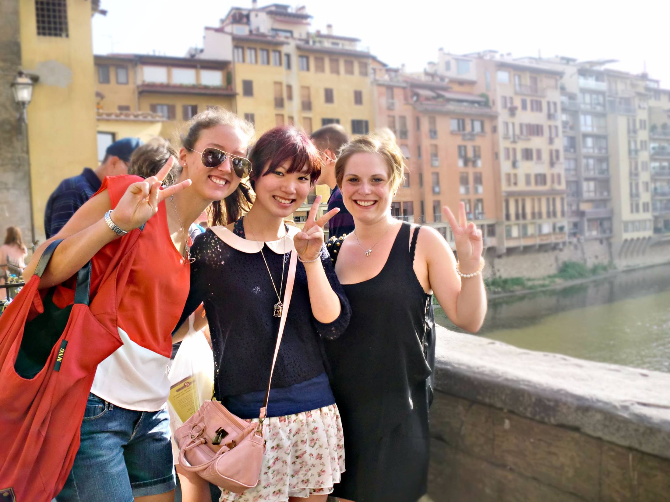 Young people in Florence for a learning holiday