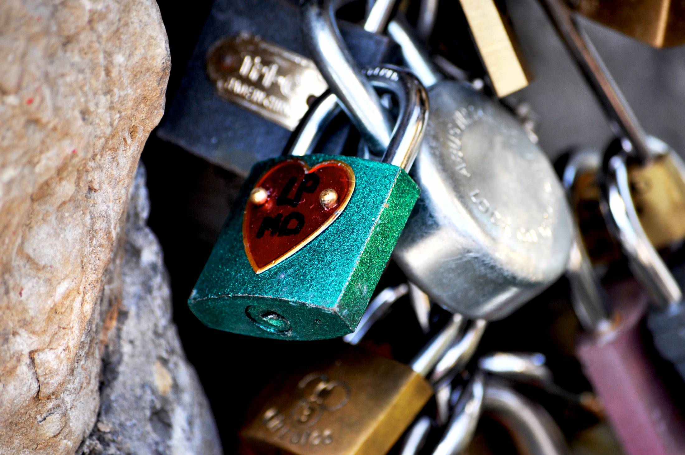 Love padlocks on a bridge in Florence