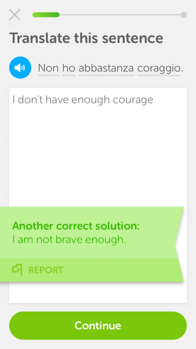 Duolingo Imagem de ecrã da aplicação